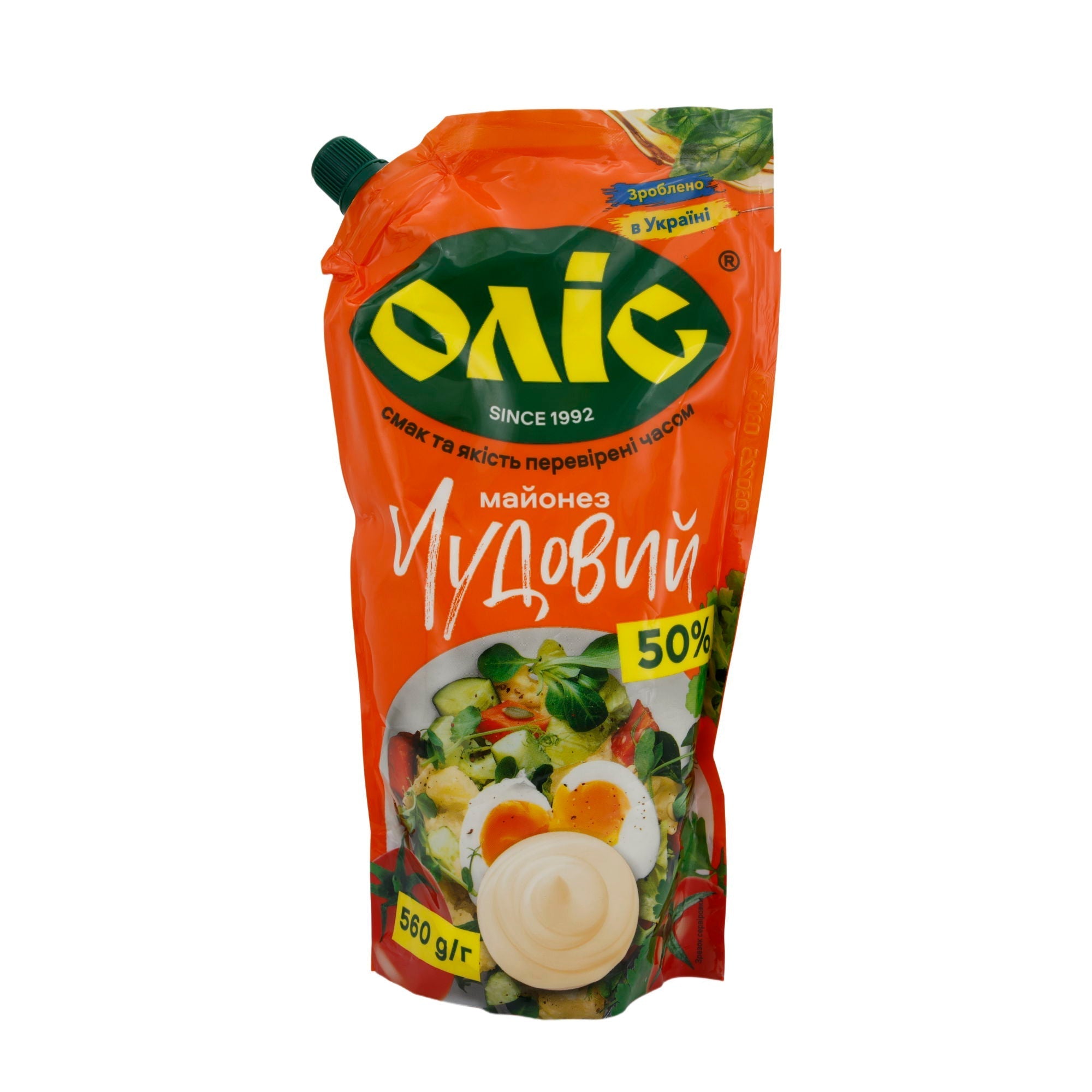 Mayonnaise Olic "Chudoviy" | 50 % Fett | Perfekter Geschmack für Salate und Speisen | 560 g | OLIS